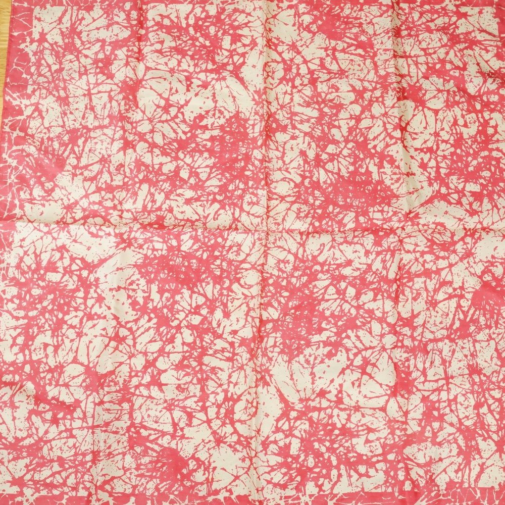 Barbiecore Pink & White Spatter Print Pattern 21" Square Scarf Head or Neck